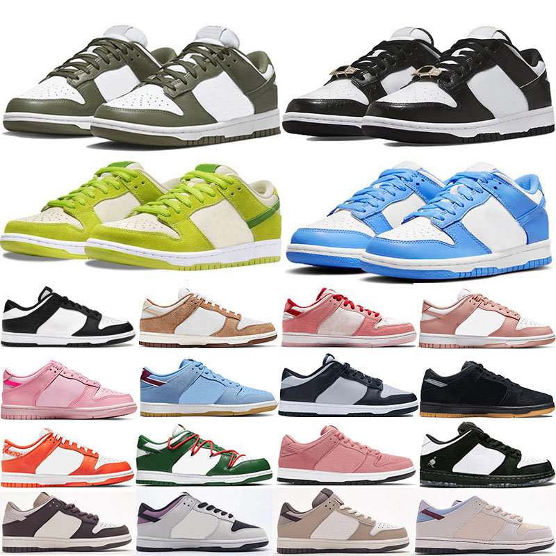 

2023 Men Women Running Shoes Sneakers Triple Pink White Black Panda Grey Fog UNC Varsity Green Apple Laser Orange Syracuse Coast Candy outdoor trainers Size 34-48, With original box