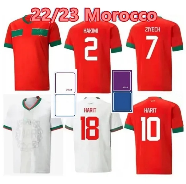 

2022 Moroccan soccer jerseys HAKIMI Maillot marocain ZIYECH EN-NESYRI football shirts men kids kit HARIT SAISS IDRISSI BOUFAL jersey Maroc national team shirt FIF, Ivory