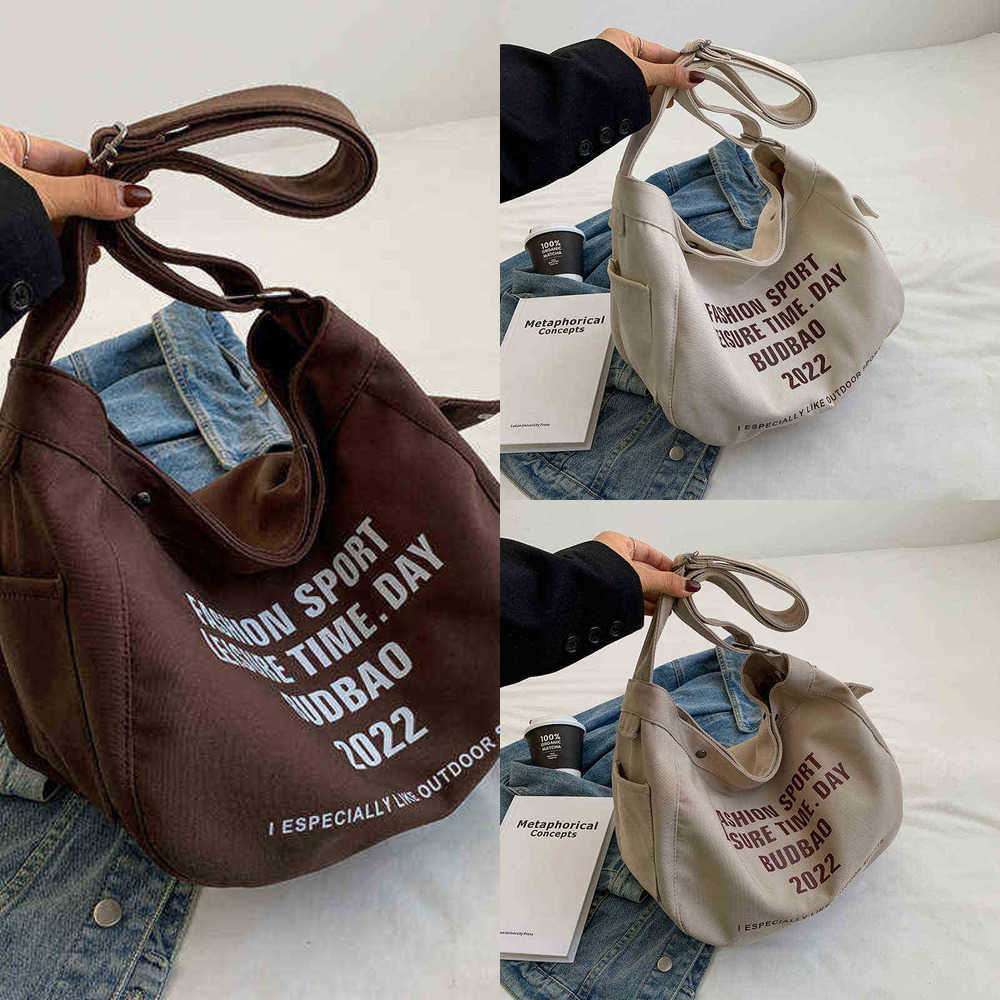 

NXY bag 2022 Fashion Designers Letter Printing Women Big Tote Handbags Female Large-Capacity Canvas Shoulder Lady Shopper Shopping Bag 220511, Coffee