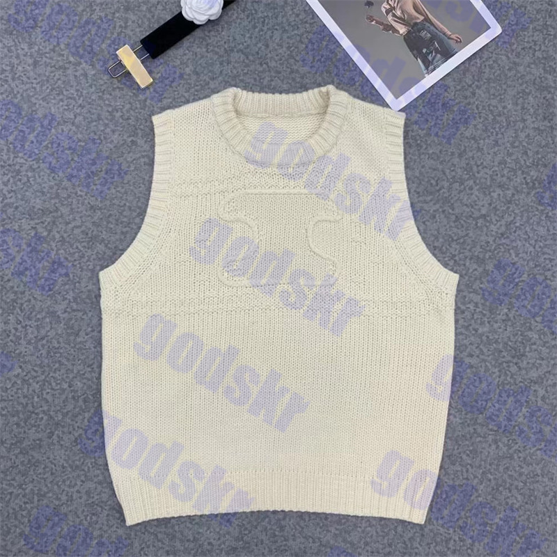 

White Knitted Sweater Designer Womens Tank Latest Warm Camis Vests Winter Sweatshirt For Women, Pls contact me real pic