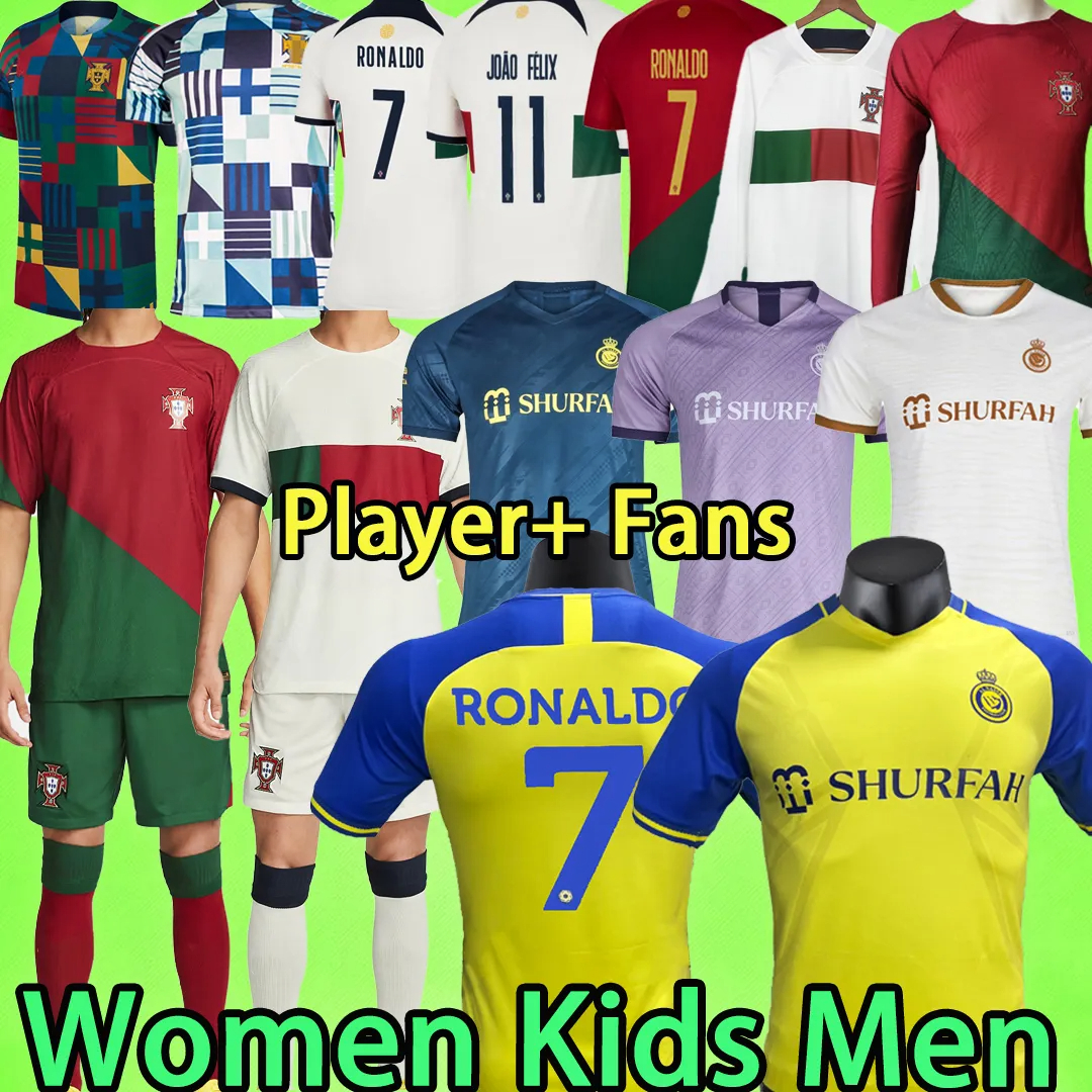 

Al Nassr FC soccer jerseys 2022 Portugal CR7 MEN SET KIDS KIT WOMEN Fans Player version Ronaldo BERNARDO JOAO FELIX Men football shirts boys 22 23 long sleeve, 2022 training wear