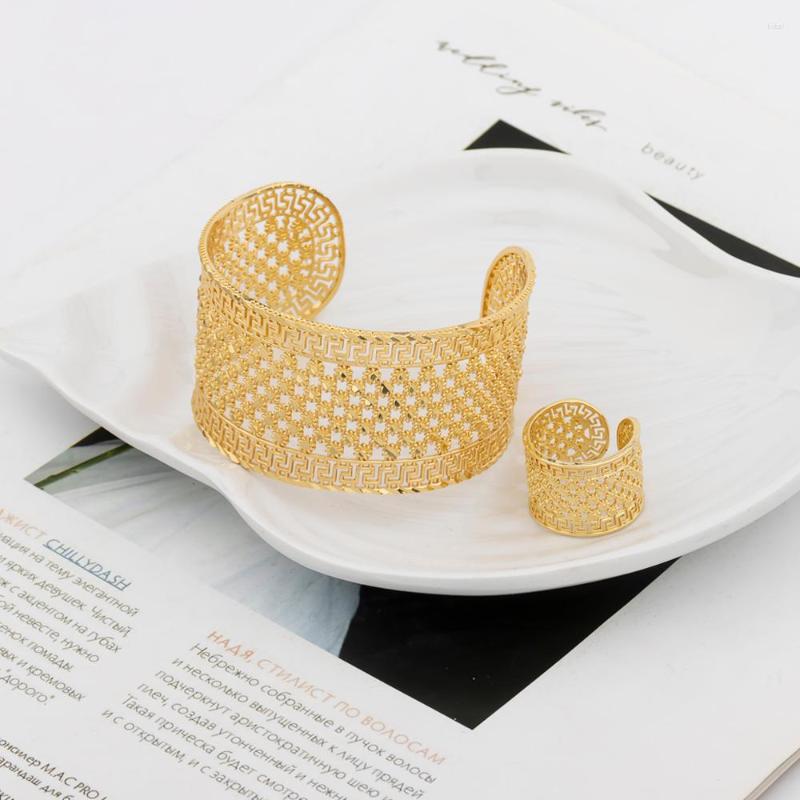 

Bangle Bracelet Gold Plated Classic Copper Fashion Color Good Brazilian African Jewelry For Women Lady Party Wedding Gift