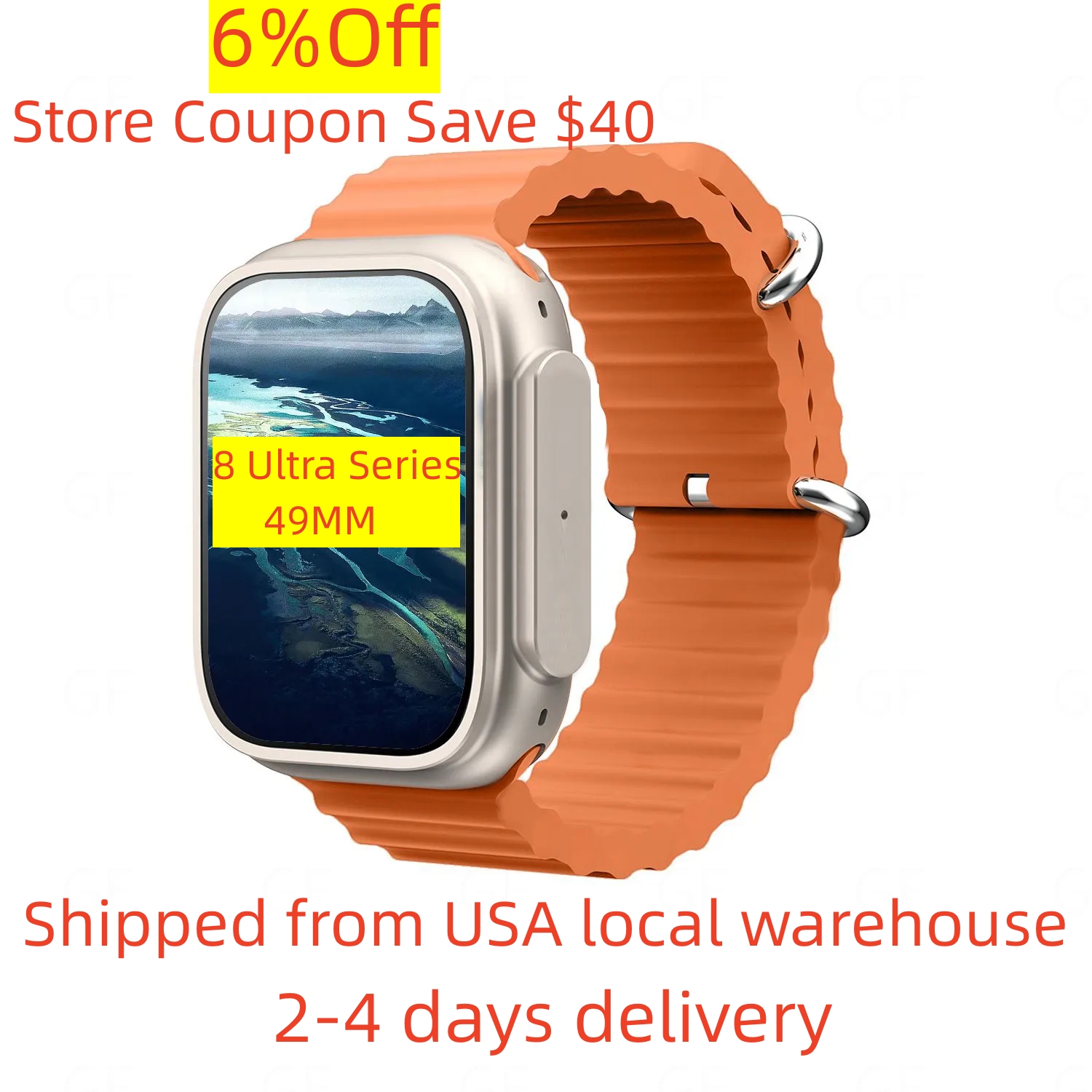 

For Apple Smart Watches Ultra 8 Series 49mm 1.99 Inch Screen Mixed Color Interchangeable strap With Smart Watch