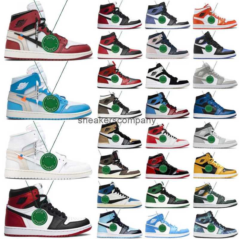 

Basketball Shoes Sneakers Sports White Black Bred Toe Fearless Dark Mocha Peter Moore Bubble Gum High Off Jumpman 1S Men Women X Unc, Box