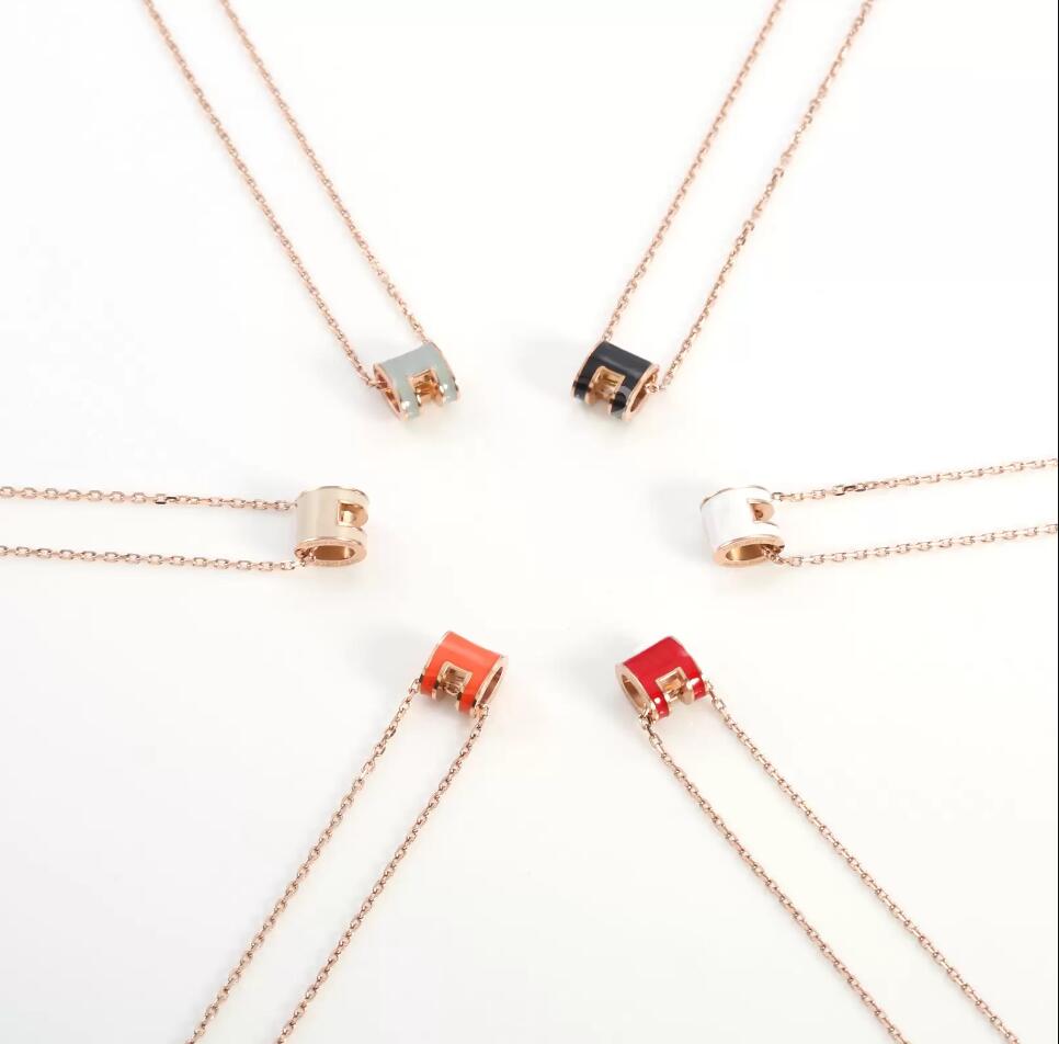 

Luxury Pendant necklace H Letter Love Necklaces designer jewelry chains for Man Woman pendants Link Chain Gold Silver 20Color