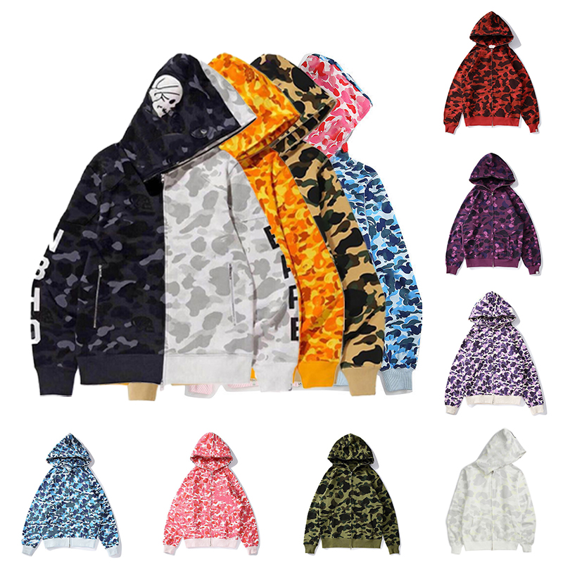 

Shark Designer Full Zip Hoodies Crazy Face Jacket Ape Hoodie Big ABC Felpa Camo Grid Hoody Men Women Zipper Sudadera Autumn Winter Jogger Sportwear Loose Hooded Tops, 13