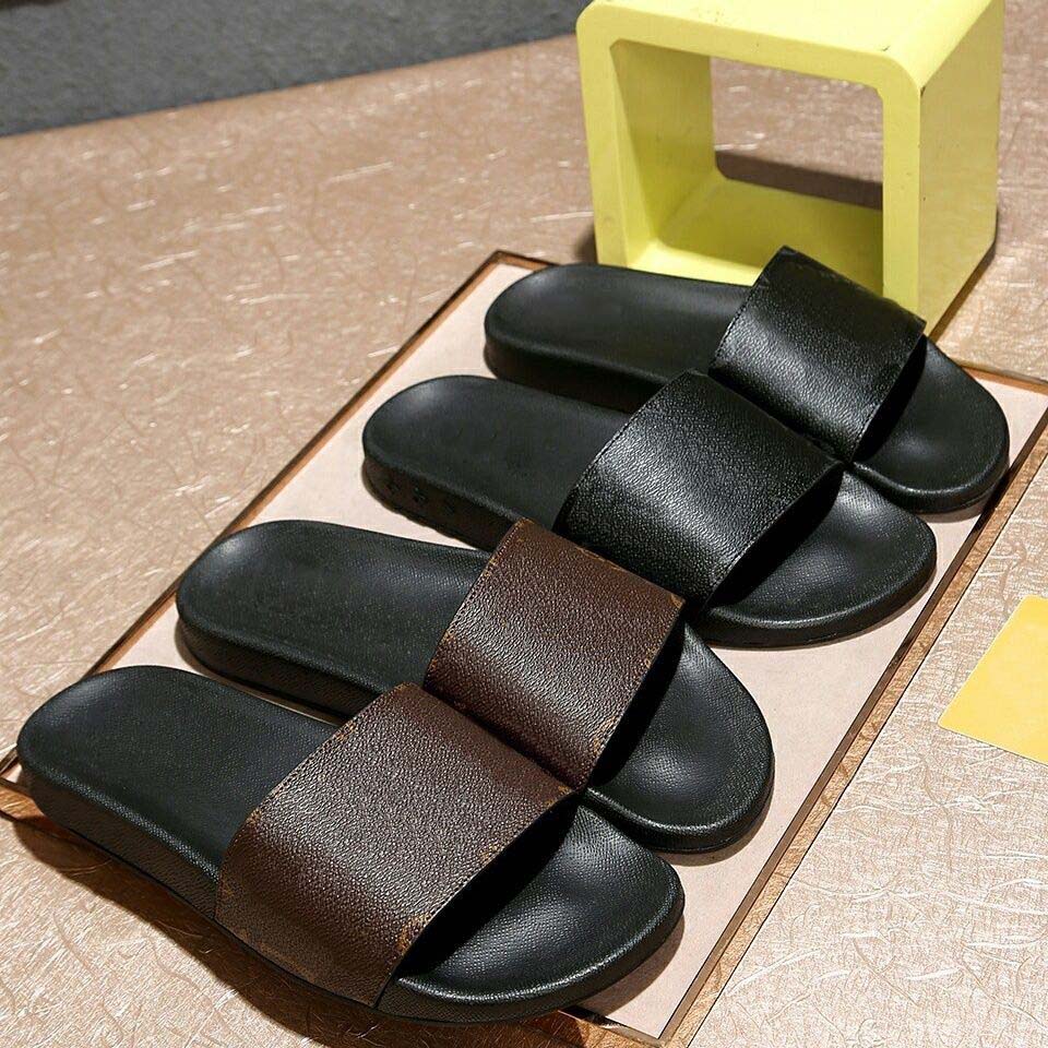 

613S Slippers With box Sandals Slippers Slides Casual Shoe Flat Slide Designer Men Women Slipper Flip Flop Luxury Brand lightweight house black sandals, #1