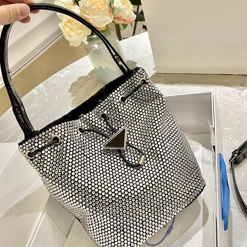 

Mini Tote Bag Designer Women Handbag Handle Totes Shoulder Diamond Bucket Bags Bling Shopping Mens Luxury Handbags P CrossBody Purses Box, Silver