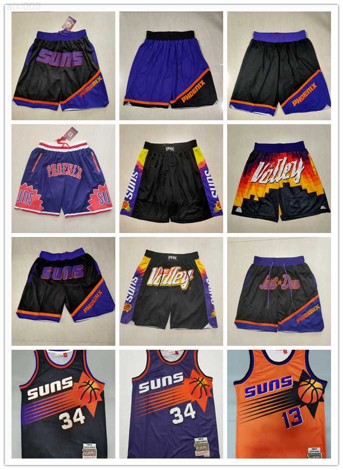 

Phoenix''Suns''Shorts mens Throwback Basketball Shorts pocket Basketball Jersey Steve 13 Nash 34 Charles''Barkley, Lavender