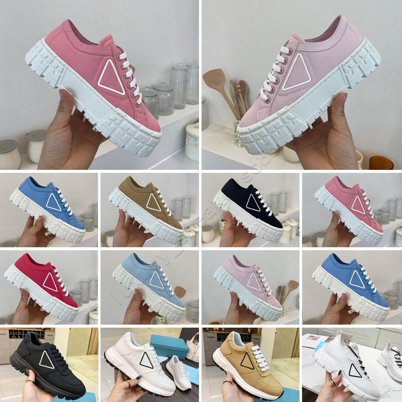 

Designer Sneakers Gabardine Nylon Casual Shoes Brand Wheel Trainers Luxury Canvas Sneaker Fashion Platform Solid Heighten Shoe 35-40, Color 2
