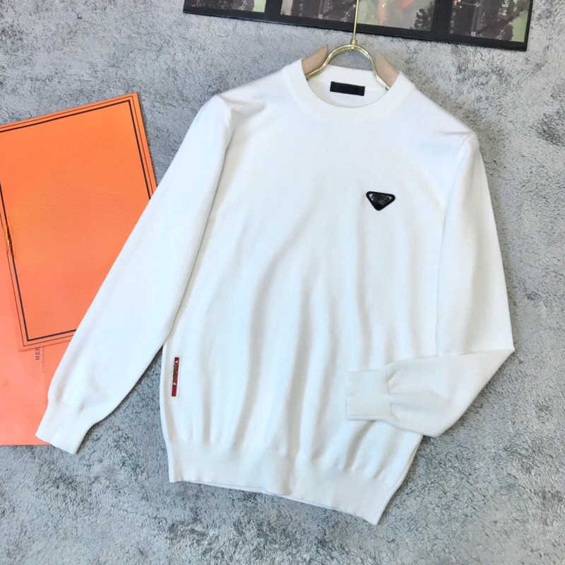 

Men's Sweaters Designer Wool Sweater Fashion Soft Comfortable Pullover Coat Triangle Knitted Round Neck Long Sleeve Knittedshirt Men Women Y7u3, Orange-red