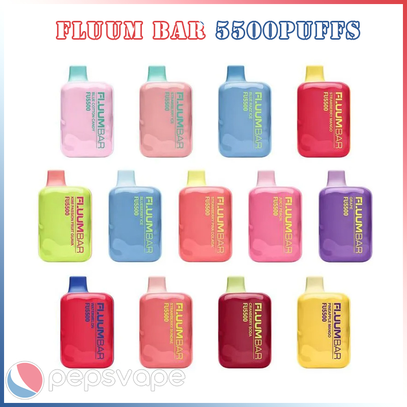 

Fluum bar 5500puffs Original Disposable Electronic Cigarette Starter Kit Strength 0 2 3 5% Vape 13ml 650mAh Battery Rechargeable Vape Pen