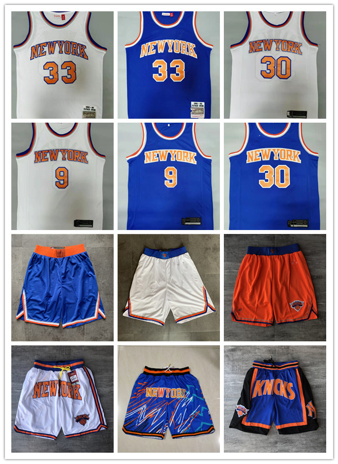 

New York''Knicks''Shorts mens Throwback Basketball Shorts pocket Basketball Jersey 30 Julius Randle 9 RJ Barrett Patrick 33 Ewing, Color
