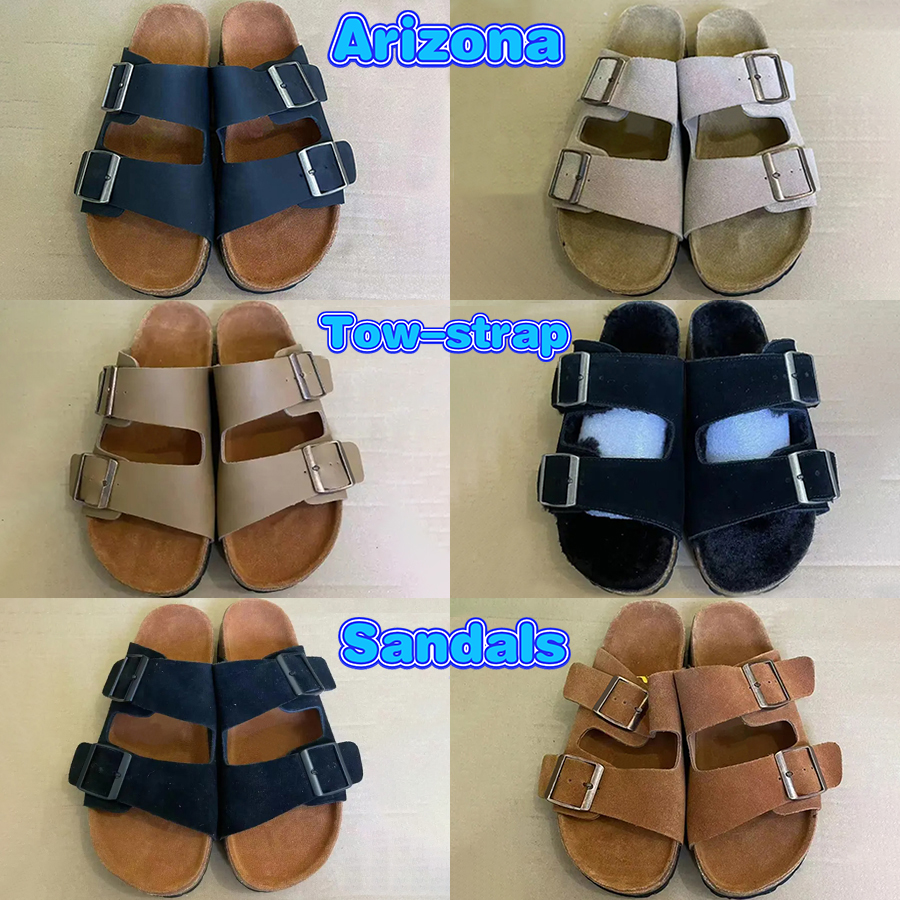 

top Germany Slippers shoes Arizona Soft Footbed Clogs Tow-strap Sandals Boston Shearling Suede Leather Loafers Slipper black suede taupe khaki men women slides, 01 pink