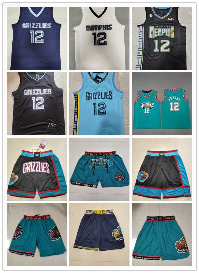 

Memphis''Grizzlies''Shorts mens Throwback Basketball Shorts pocket Basketball Jerseys 12 Ja Morant, Color