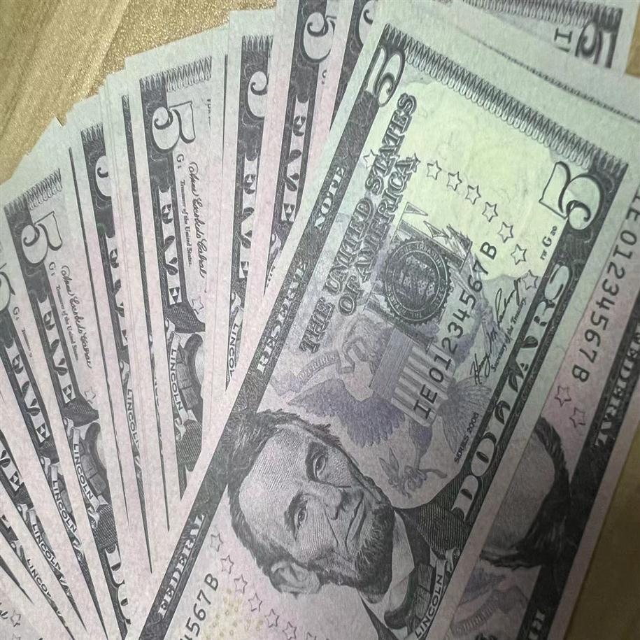 

High Use American Quality Currency Dollar Pieces package Us 5 Icslp Atmosphere Bar Whole Money Props Dolllars Party Copy Paper Avnf238N