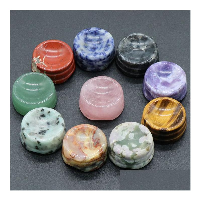 

Stone Natural Carved Display Base Stand Holder For Crystal Gemstone Sphere Ball Egg Desktop Show Accessories Craft Drop Delivery Jewe Dhem3