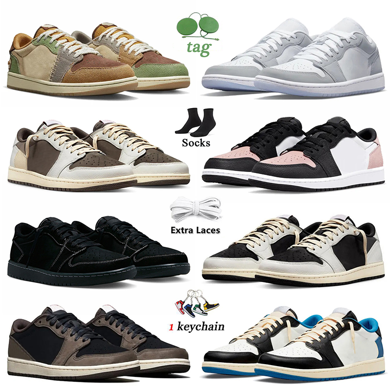 

Zion Williamson Voodoo Jumpman 1 Low Basketball Shoes Reverse Mocha 1s Black Phantom Cactus Jack Dark Mochas Fragment Wolf Grey Women Mens Trainers Fashion Sneakers, B40 low light smoke grey 36-46