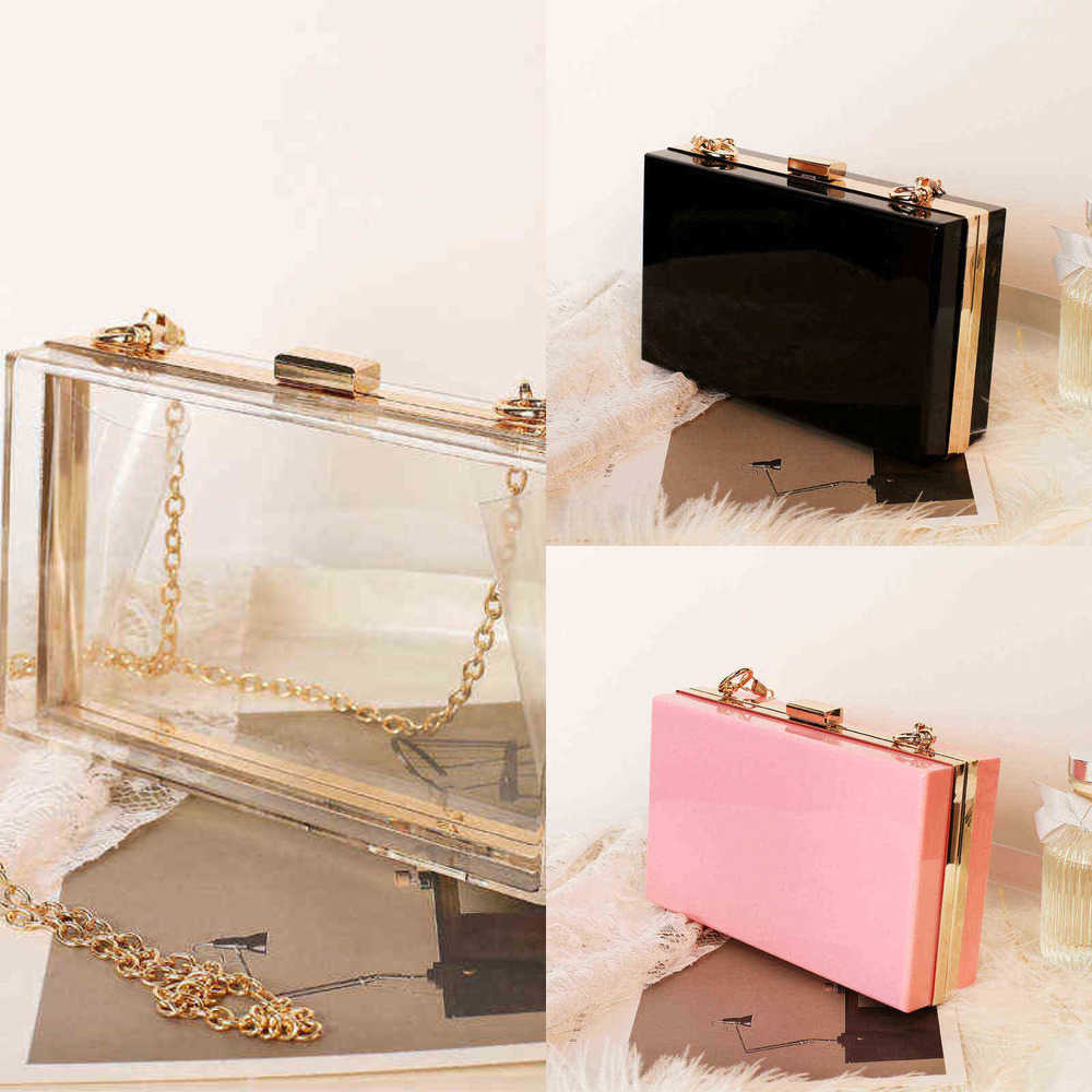 

NXY Evening Bags Transparent Clear Bag Crossbody Clutch for Women 2022 New Luxury Handbags Candy Colors Designer Shoulder Purses 220510
