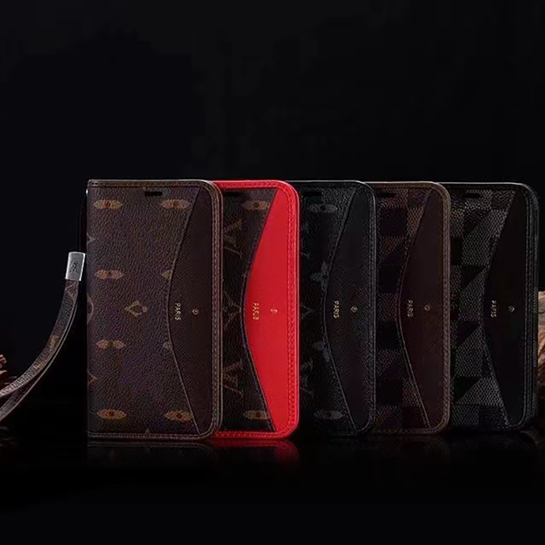 

Beauty Designer Leather Card Wallet Kickstand Phone Cases for iPhone 14 13 12 11 Pro max 14pro 14plus 13pro 12pro 11pro X XR XS 7 8 Plus Purse Cover with Logo Box, #2