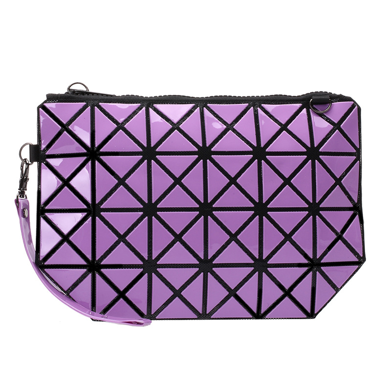 

Luxury PVC Cosmetic Bag Geometric Rhombic Pattern Bags Designer Mini Handbag Makeup Storage Bags Simple Style Stripe Toiletries Hexagonal Storages Size 2, As picture
