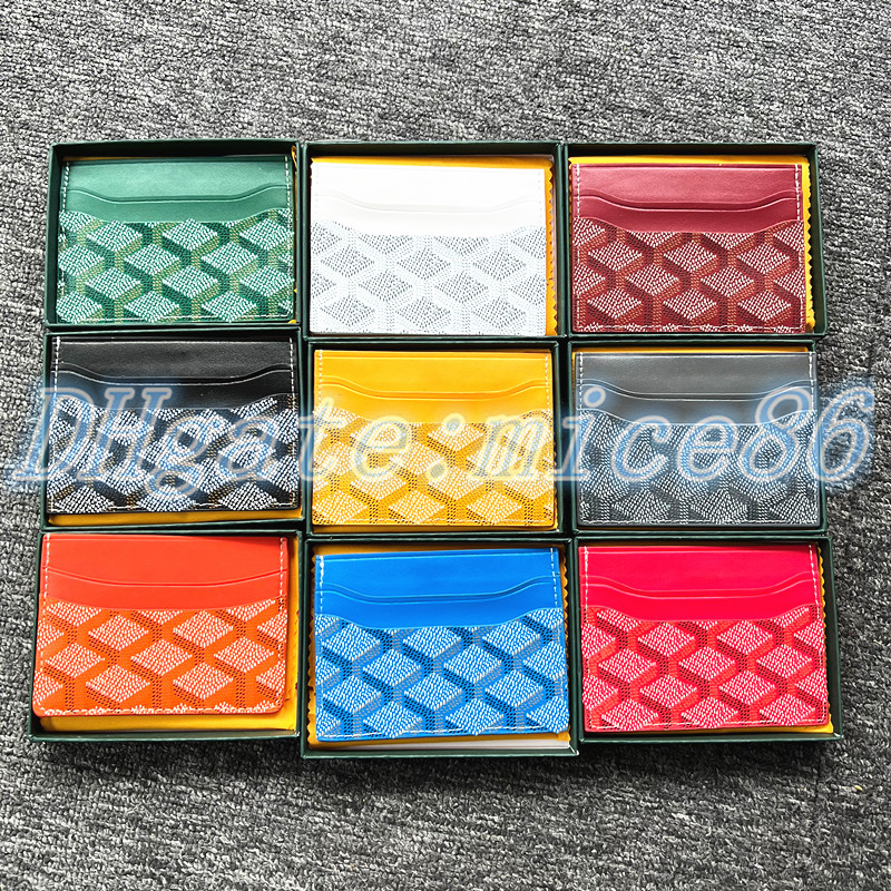 

Womens Designer Card Holder purse 4 card pockets Mini Wallet With Box Genuine Leather luxury Men wallets Coin Purses Credit CardHolder Key pouch, Purple