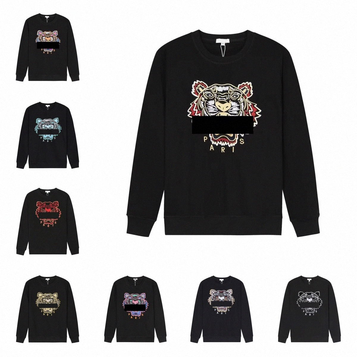 Designer Mens Womens Fashion kenzo hoodie Tiger Head Embroidery Printed Round Neck Pullover Autumn Winter Loose High Street Classic TopXfvy#