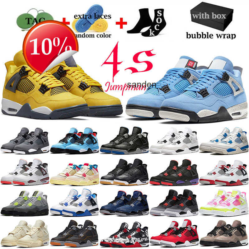 

2023 Top Ogwith Jumpman Jordens 4 4s Men Basketball Shoes University Blue Black Cat Metallic Red Thunder Bred Infrared Mens Womens Sneakers Outdoor