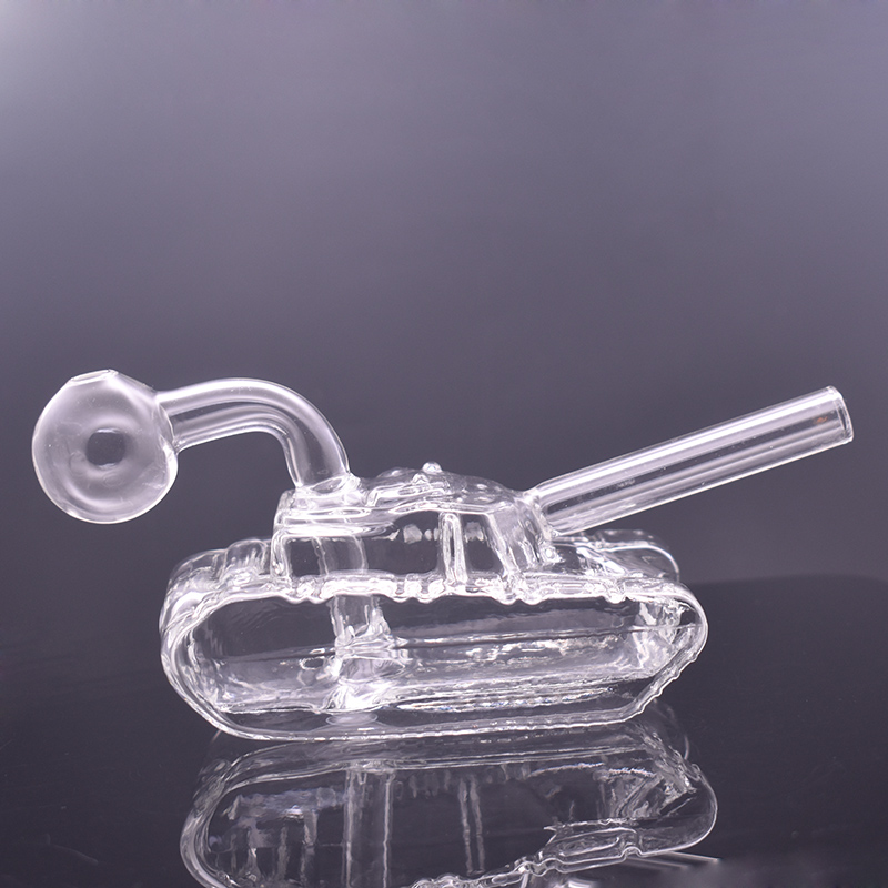 

Hand Smoking Water Pipe Mini Oil Burner Bong Tank Shape Thick Bubbler Recycler Dab Rig Ice Catcher Bong with Big Size Glass Oil Burner Pipe