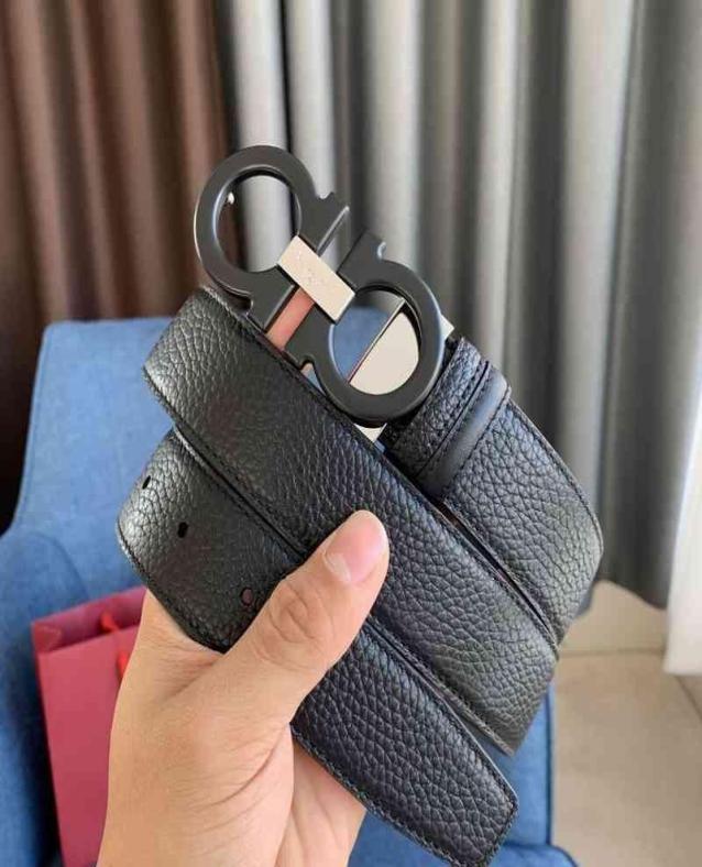 

Feragamo belt Luxury Lear Belt Refined From Imported Head the Vacuum Plated Horseshoe Hardware Is Durable4385789, Black