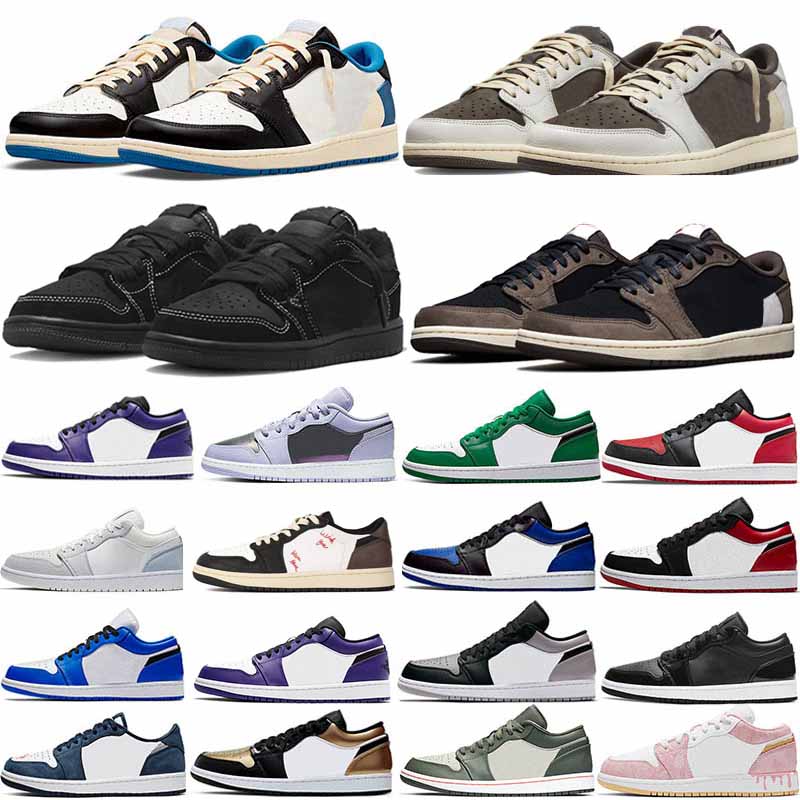 

Jumpman 1 Low Basketball Shoes 1s Men Black Phantom UNC Wolf Grey White Camo Toe Court Purple Game Royal Trainers Sports Outdoor Sneakers Size 36-45, With original box