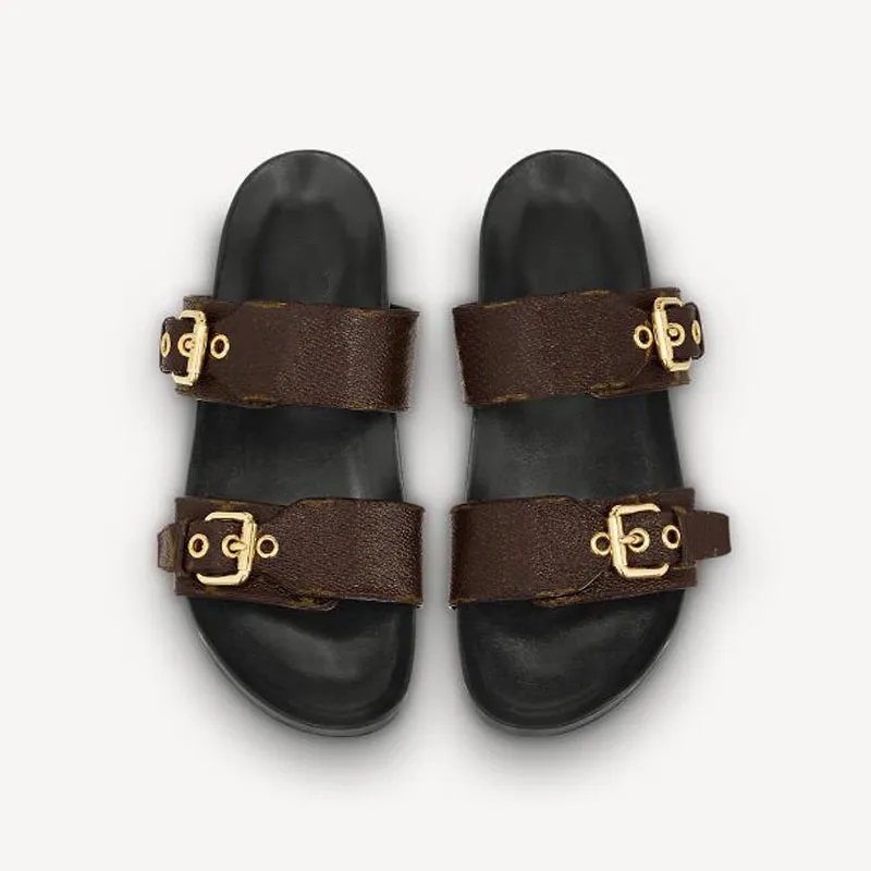 

Women Mens Home Shoes BOM DIA Sandals Adjusted Brown Flowers Slippers Beach Sandal SLIPPERS1A3R5G1