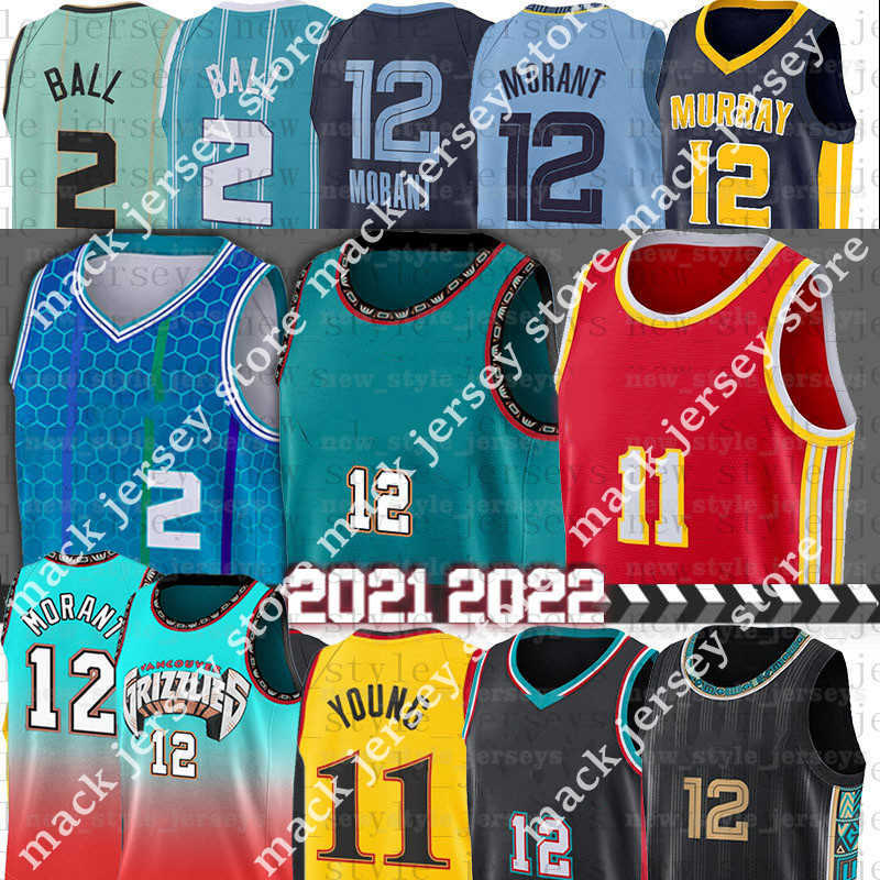 

Ja Morant 12 Basketball Jerseys LaMelo 1 Bal Hawk Young Trae Men Jersey