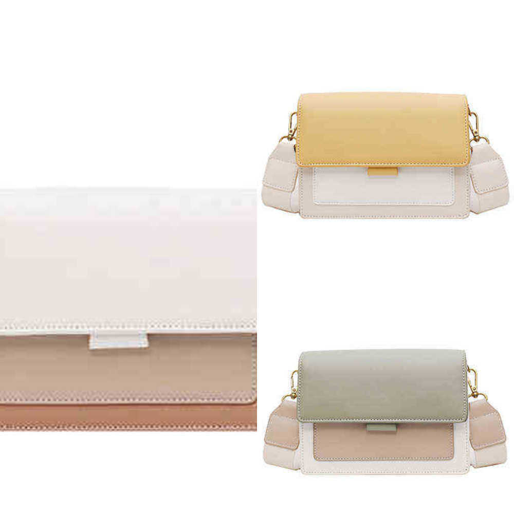 

NXY Contrast color Leather Crossbody Bags For Women 2022 Travel Handbag Simple Shoulder Ladies Cross Body 220511, Yellow