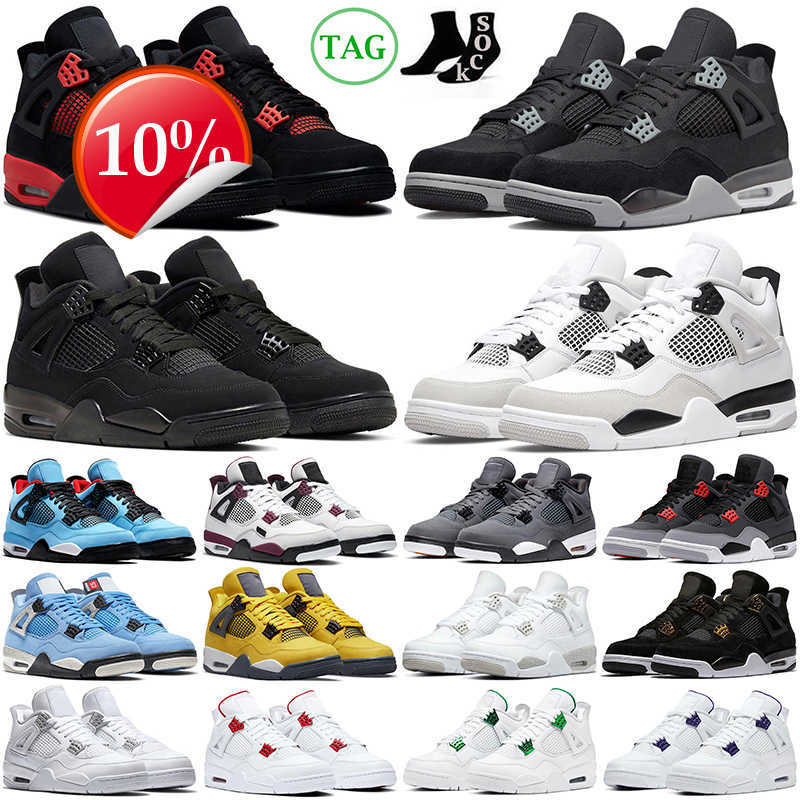 

2023 Top Og4 Men Women Basketball Shoes Jumpman 4s Military Black Cat Cactus Jack Red Thunder University Blue Mens Trainers Womens 4 Outdoor Sports Sneakers, Sail