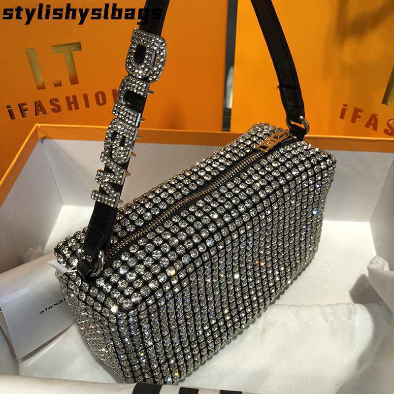 

Totes Totes Diamonds 2023 bag new women's leather chain inlaid with bright hand-held underarm designer women luxury hands 010623H, For the postage