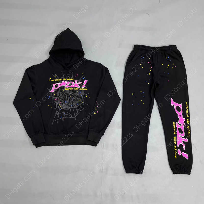 

Young Thug Hoodie Sweatshirt Tracksuit Spider Web Pullovers Sp5der 555555 Sweatpants Set
