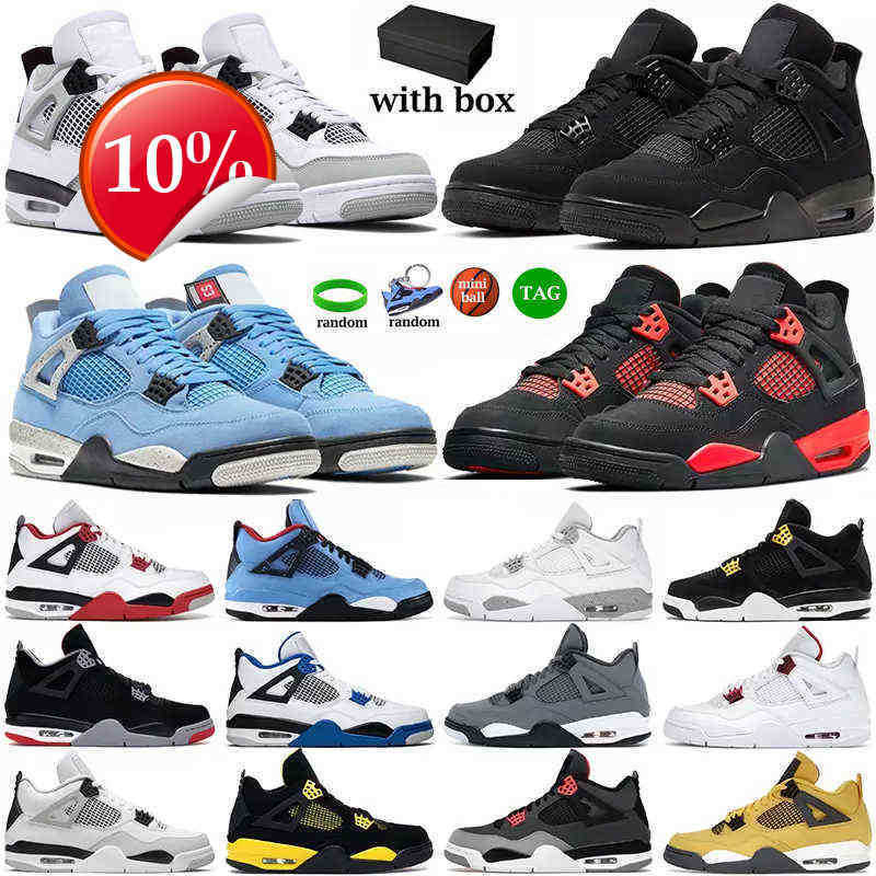 

2023 Top Ogbasketball Shoes Men Women Jumpman 4 4s Mens Sneakers Military Black Red Thunder Sail Black Cat White Oreo Pure Money Metal, #24 40-47