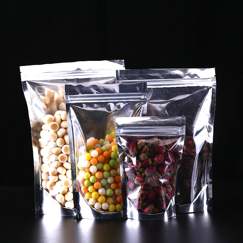 

400pcs Mylar Bags Stand Up Aluminum Foil Clear Package Pack Bags for Food Coffee Storage Resealable Zip Lock Packing Bag wholesale