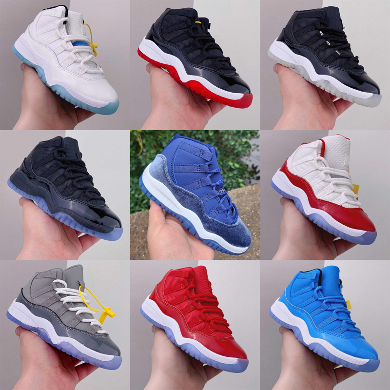 

Basketball Shoes Cherry 11s 25th Anniversary Kids Jumpman 11 11s Space Jam Bred Concord Gym Red Children Boy Girls Midnight Navy Cool Grey Sports Size US 8C-3Y, As picture 19