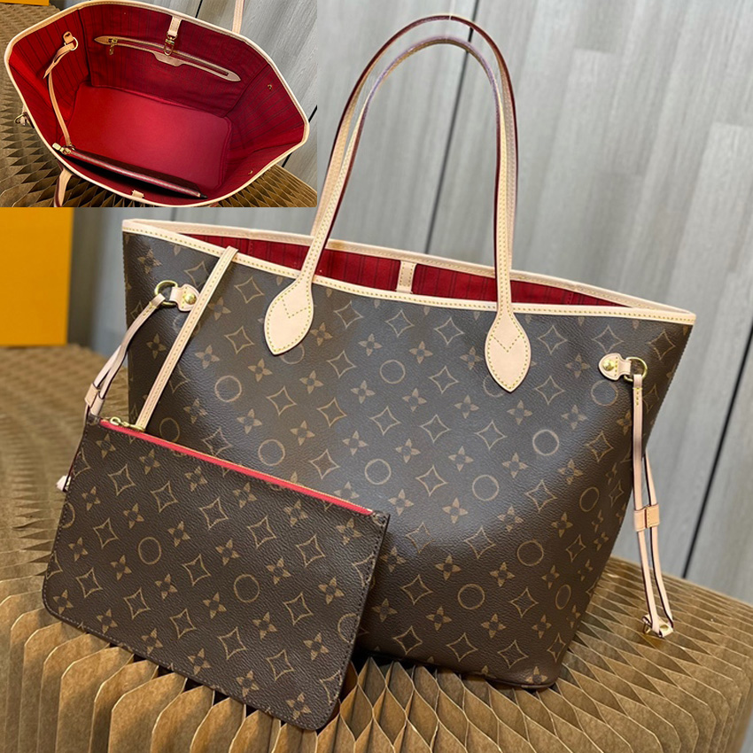 

tote bag designer bag Handbags Purses Genuine Leather Women Purse Fashion Shoulder Bags Flower Checkers Grid Serial Numbe MM, #1=apricot lining