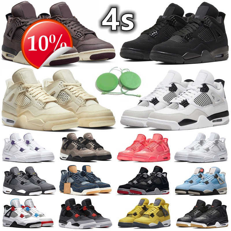 

2023 Top Ogwomen Jumpman Men 4 4s Basketball Shoes Military Black Cat Red Thunder White Oreo Unc Blue Sail Violet Ore Bred Infrared Grey Metallic Mens, Color#30