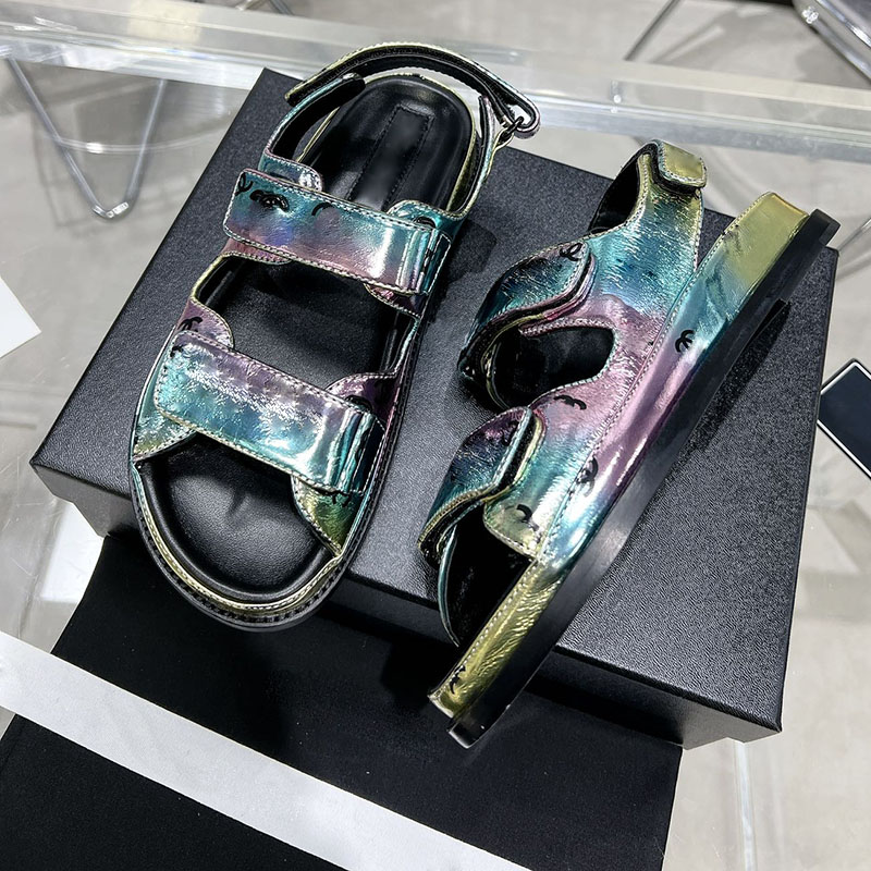 

2023 Classic Womens Sandals Flat Heels Beach Shoes Pink Letter Printed Real Leahter Slide Mules Flip Flops Summer Outdoor Casual Shoe Quilted Texture Yellow Slipper