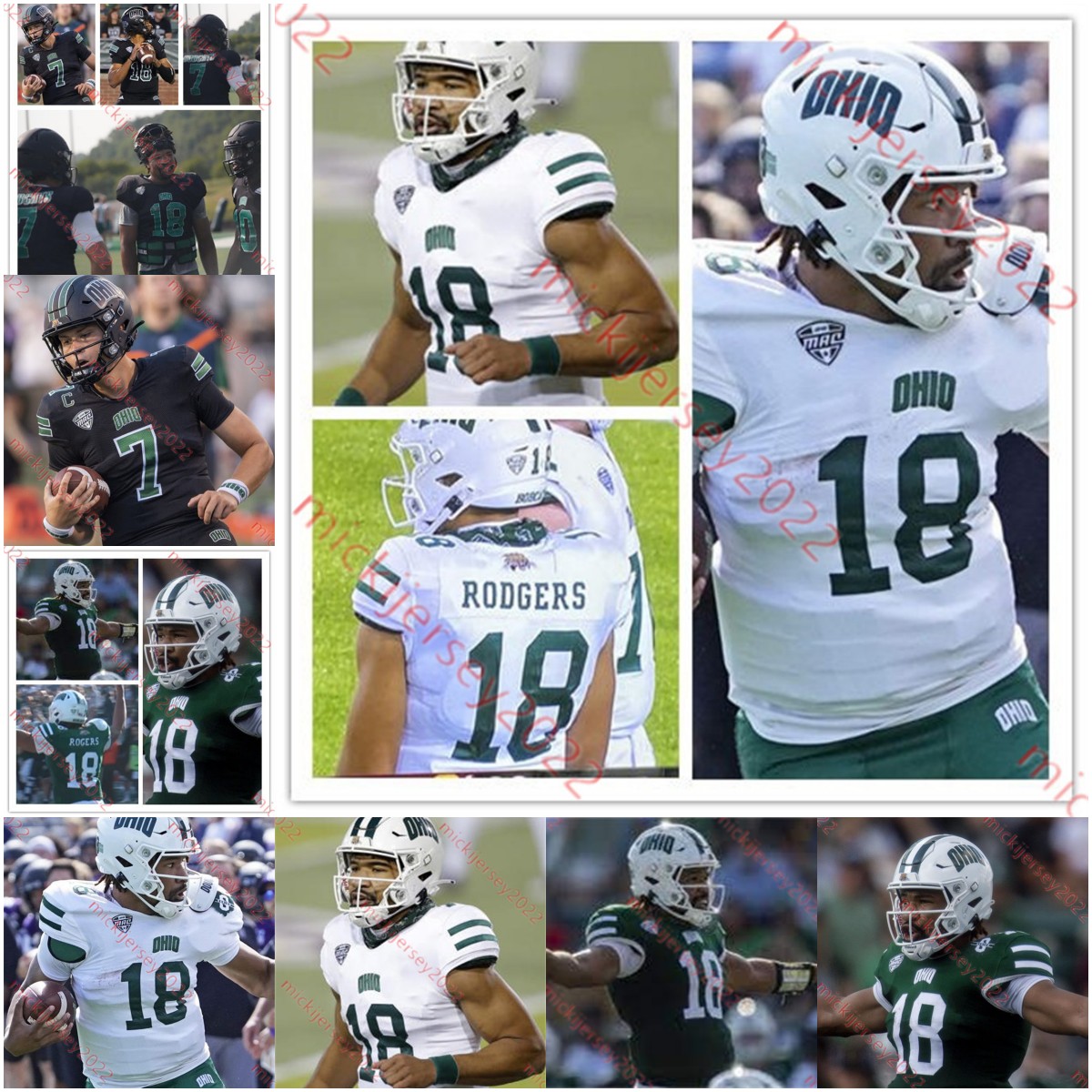 

American College Football Wear Custom stitched Ohio Bobcats Football Jersey 81 Aramoni Rhone Sieh Bangura Chris Mayfield Bryce Butler Davion Weatherspoon Cannon B, Black