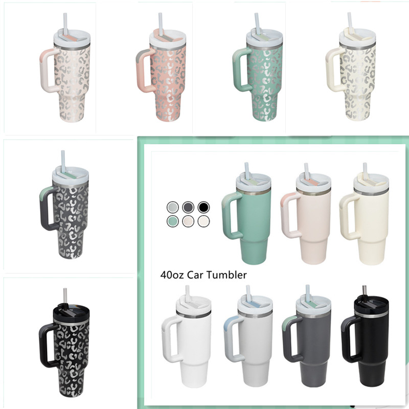 

40oz Car Tumbler with Handle and Lid Portable Vacuum Water cups Double Wall Stainless Steel Insulated Cup Travel B20, Green