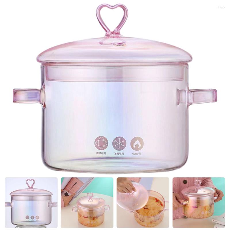 

Bowls Cheese Boiler Pot Microwave Ramen Cooker Vintage Stock Spaghetti Frying Pan Glass Tea, Pink