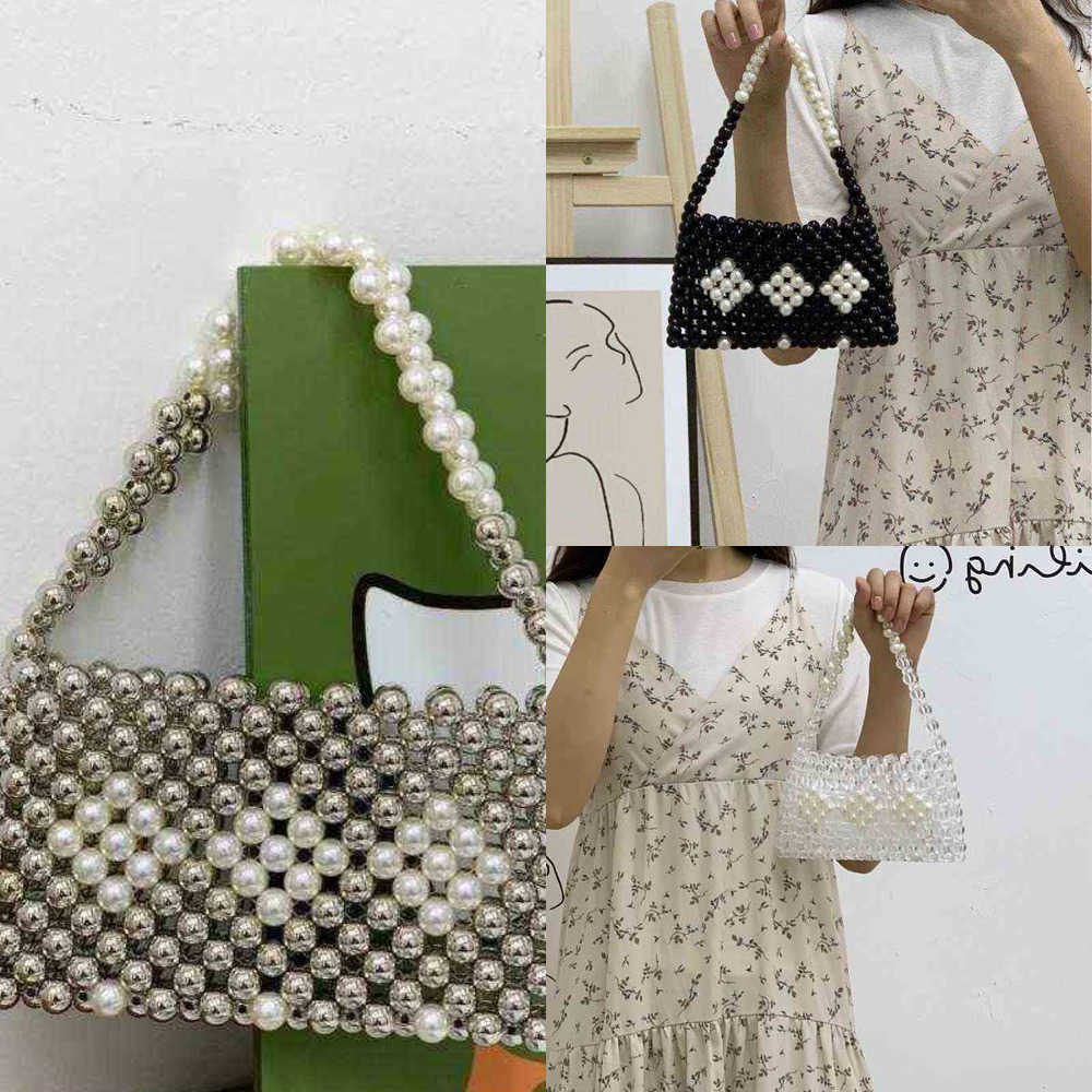

shoulder bag bohemian womens bag square pearl pattern fashion quality handle 220224, Silvery