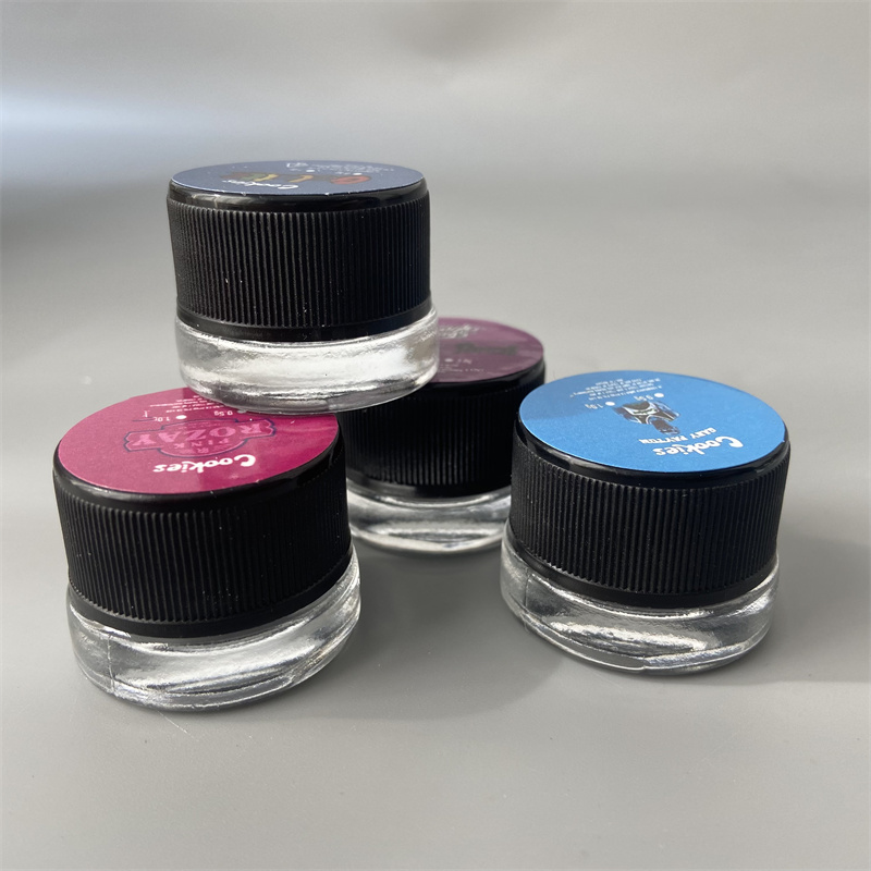 

Food Grade 5ml Non-Stick Glass Container bottles Wax Dab Oil Jar Dabber Dry Herb Concentrate Container E cigs Cigarette DHL Free