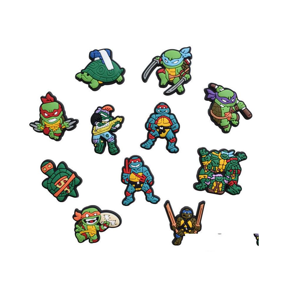 

Shoe Parts Accessories Charms Wholesale Cute Turtle Cartoon Croc Pvc Decoration Buckle Soft Rubber Clog Fast Ship Drop Delivery Sho Dhj1C, Red