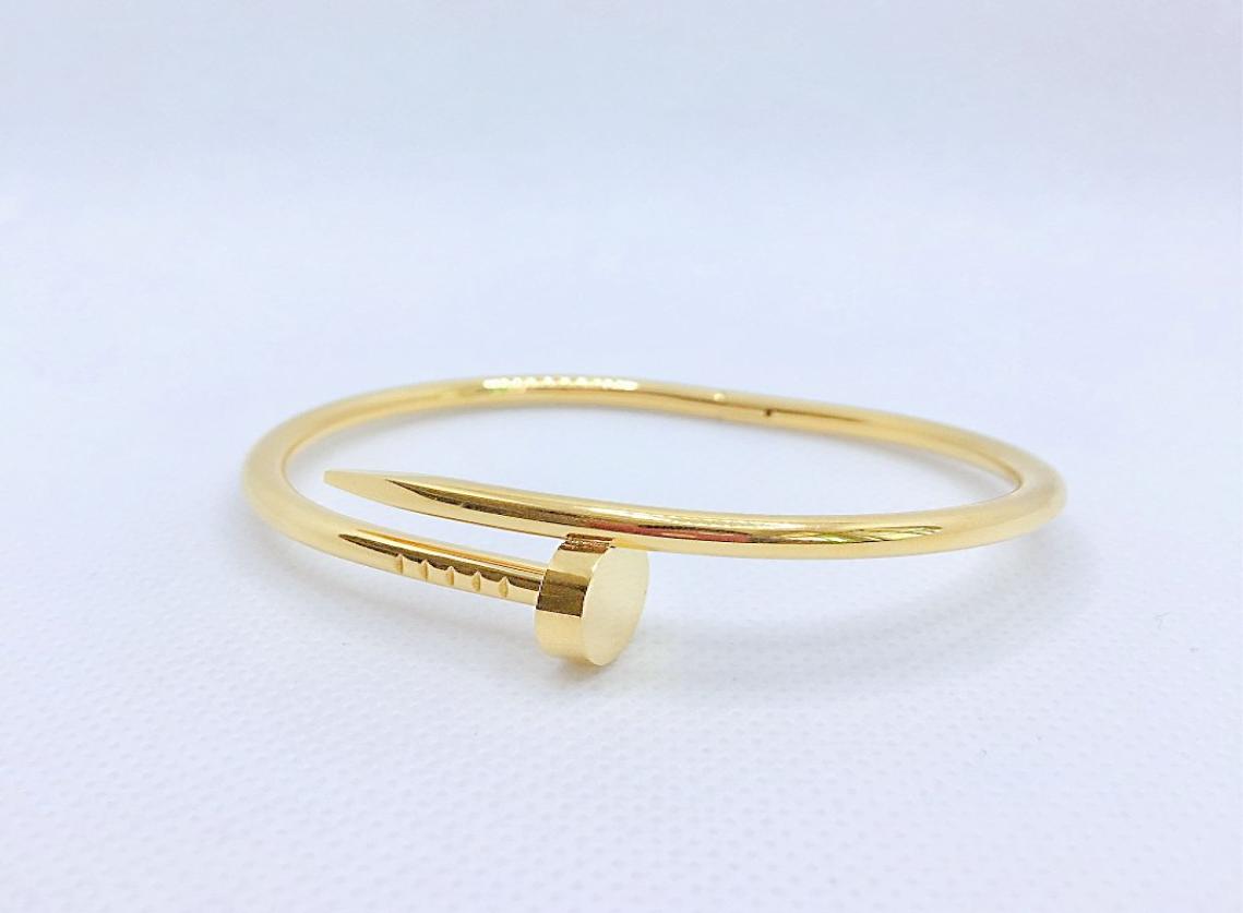 

18K Gold Nail Bracelet Designer Womens bangle Classic Charm Girl Valentines Day Love Gift 316L Titanium Jewelry9037145
